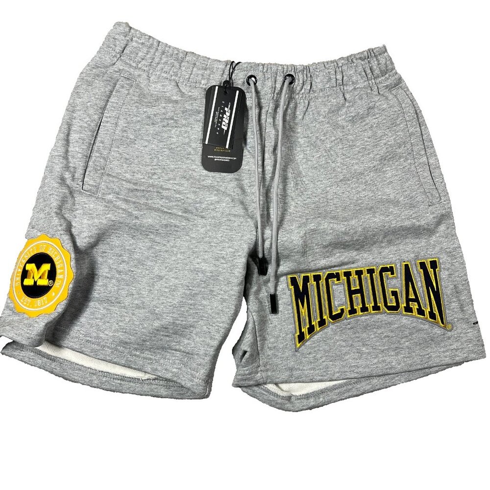 Pro Standard‎ Womens Medium Gray Michigan Wolverines Fleece Sweat Shorts NWT